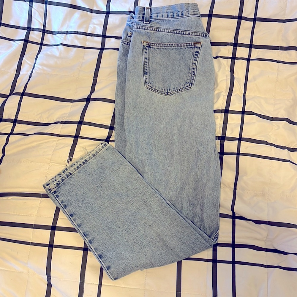 straight leg light denim jeans